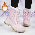 thumbnail image 2 of EHQJNJ Fuzzy Boots Snow Boots for Women Earlde Women Snow Boots Fashionable New Pattern Solid Color Simple Thickened Warmth Autumn and Winter Lace up Comfortable, 2 of 9