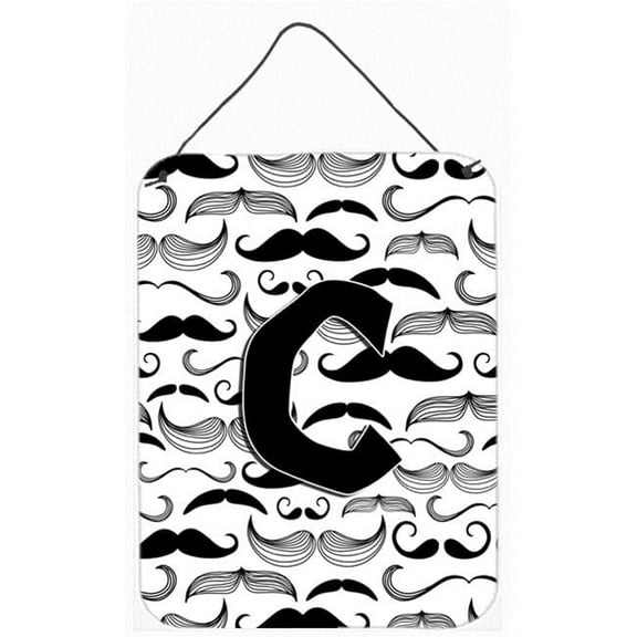 Letter C Moustache Initial Wall and Door Hanging Prints