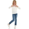 thumbnail image 4 of Cudlie Toddler Girls’ 5-Pack Long Sleeve Tees, Cotton Blend Crewnecks in Stylish Modern Colors, Sizes 12M–4T, 4 of 11
