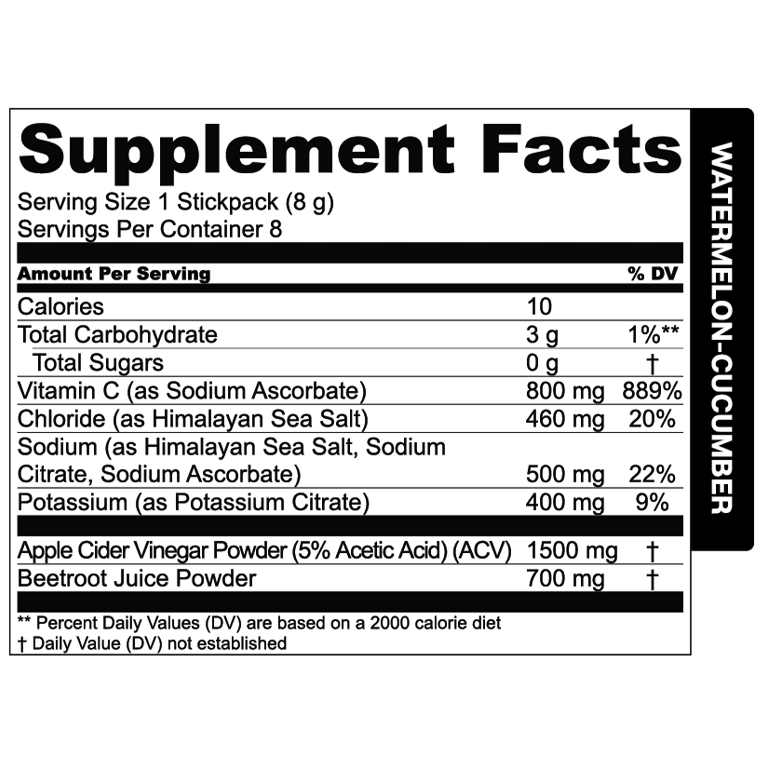 Essential Elements Hydration Watermelon Cucumber | Electrolyte Supplement with  ACV & Vitamin C, 100mg, 25 Stick packs