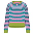thumbnail image 5 of Womens Crew Neck Sweatshirts Trendy Color Blocked Casual Loose Pullover Top Strip Long Sleeve Shirt Women Fall (Green L), 5 of 6