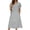 Gray, variant on Midi Dresses for Women Summer Fashion Linen Dress Casual A Line Solid Color Short Sleeve Dresses L