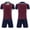 Brick Red, variant on Kids Soccer Jersey Set, Boys Girls Quick Dry Breathable Camo Color Block Shirt + Black Shorts, Youth Football Training Uniform Sports Outfit 3-12Y(Dark Blue, 9-10 Years)