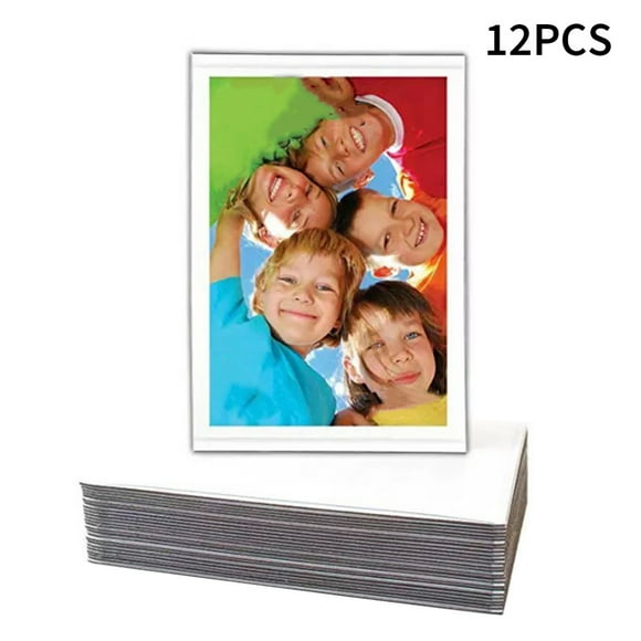 4x6 Magnet Picture Photo Frames, Magnetic Design for Refrigerator, Fridge, Self Adhesive Backing Design for Door, Glass Window, Locker, Closet, 12 Pack