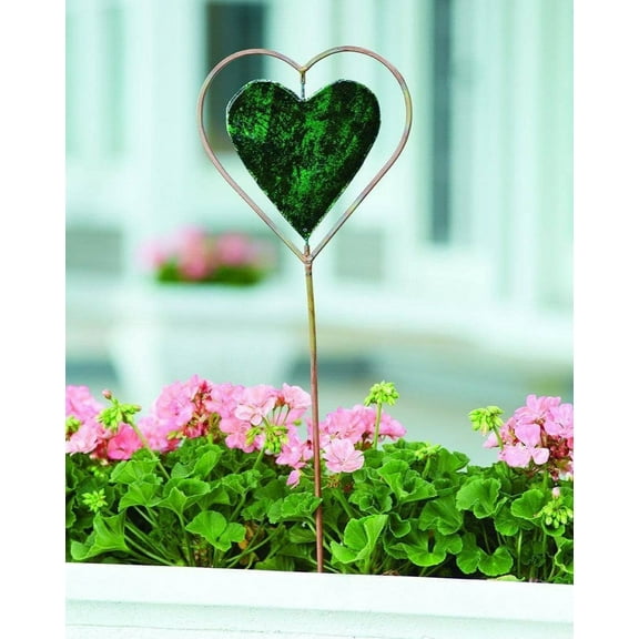 Green Heart Disc Garden Stake