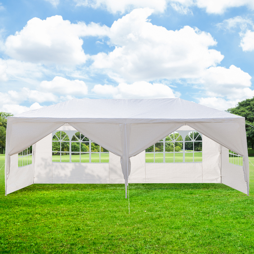 Canopy Tent for Outside, YOFE Party Tent with 6 Sidewalls for Backyard, Portable Shelter Tent for Camping Birthday BBQ Commercial Event, Waterproof Sun-proof Wedding Canopy Tent, White, 20x10 ft, D156 - image 1 of 11