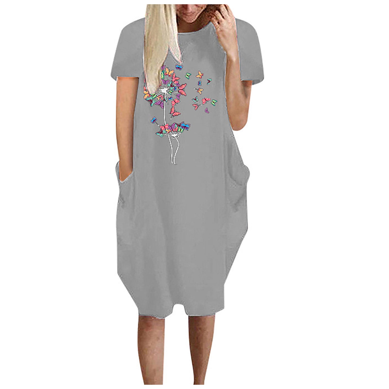 Juebong Women's Sweatshirt Dress With 