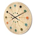 thumbnail image 3 of Designart 'Abstract Geometrical Retro Pattern' Mid-Century Modern Wood Wall Clock, 3 of 5