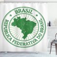 thumbnail image 1 of Grunge Rubber Stamp with the Name Brasil Map Forest Green Atlas Shower Curtain, 1 of 3