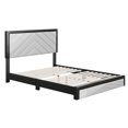 thumbnail image 4 of Boyd Sleep Arden Black/Gray Faux Leather Full Size Fully Upholstered Platform Bed Frame with Adjustable Headboard, 4 of 15