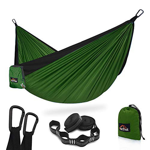 Single & Double Camping Hammock with Straps Parachute Nylon Backpacking Portable 