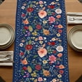 thumbnail image 5 of Table Runners 70 Inches Long Dress Scarves, Navy Blue Flowers Farmhouse Coffee/Dining/Kitchen Table Decor, Holiday Table Runner, Spring Vintage Floral Leaves Farmhouse 13x70 Inch, 5 of 9