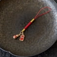 thumbnail image 5 of Murtoo Chinese Lucky Charm Phone Strap with Natural Stone & Copper Alloy – Red Braided Cord Keychain for Good Fortune & Everyday Use, 5 of 5