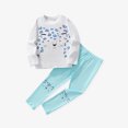 thumbnail image 2 of Curenmufel Long Sleeve Pullover and Pants Girls Daily Wear 2 Piece Outfit 5T 6T (White,5-6 Years), 2 of 4
