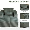 thumbnail image 4 of BUIORD Accent Chair for Living Room, 62.5" Oversized Corduroy Armchair Single Sofa, No Assembly Required, Green, 4 of 8