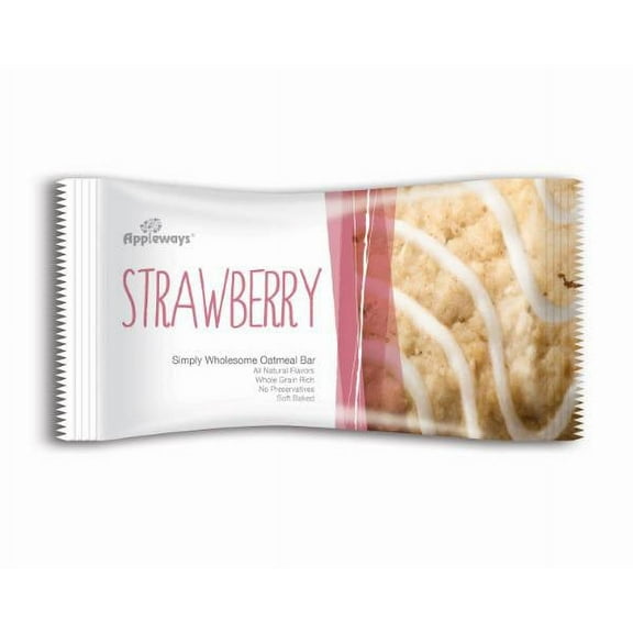 Appleways 1.2 oz Simply Wholesome Oatmeal Bars, Strawberry, 216 ct