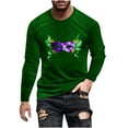 thumbnail image 2 of Ceisia Men's Mardi Gras Mask Print T-Shirt | Slim Long-Sleeve Crewneck Winter Casual Top Gift, 2 of 5