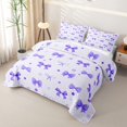 thumbnail image 3 of spefrowx Purple Princess Bow Twin Quilt Set for Girls, Cartoon Polka Dot Twin Coverlet Set, 2pcs, 3 of 7