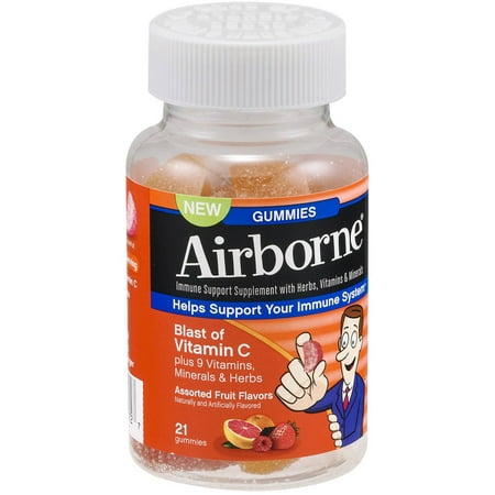 Airborne Soutien immunitaire Supplément de vitamine C à croquer gélifiés, 21 CT (Paquet de 3)