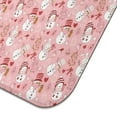 thumbnail image 5 of Pink Christmas Snowman Pattern Dish Drying Mat for Kitchen 1 Pack, Ultra Absorbent Microfiber Dishes Drainer Mats,16x18in(41x46cm), 5 of 6