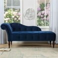 thumbnail image 2 of Samuel Chaise Longue à Accoudoirs Roulés Capitonnée Bleu Marine, 2 of 10