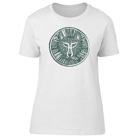 Trival Ethnic Wolf Sketch T-Shirt Women -Image by Shutterstock, Female Small
