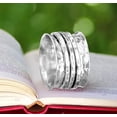 thumbnail image 5 of LD DESIGNS Spinner Ring Silver For Women, 925 Sterling Silver Spinner Ring, Spin Ring, Three Tone Fidget Band Spinner Ring, Classic Hammered Meditaion Spinner Ring, Christmas Spinner Ring, 5 of 7