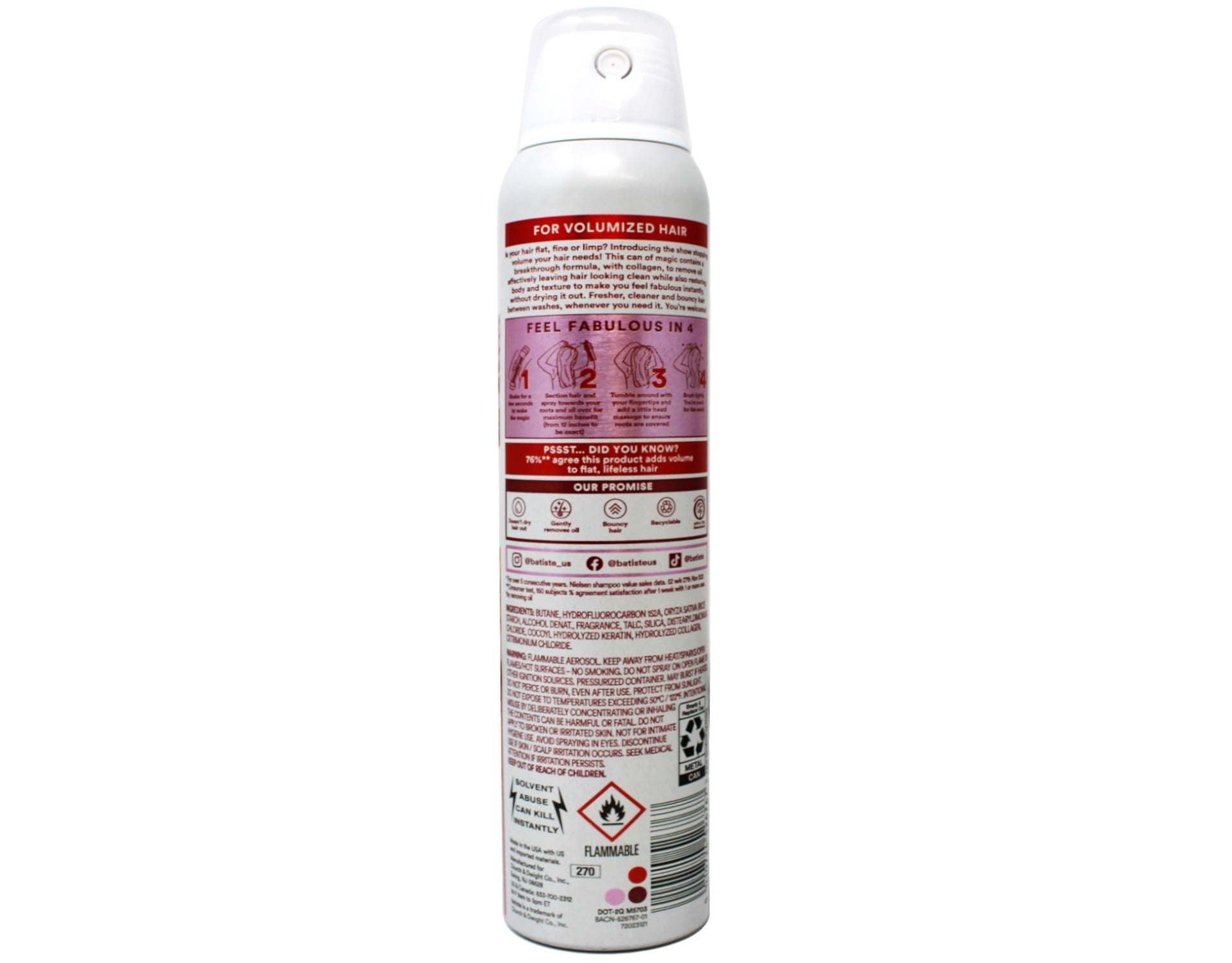 BATISTE Dry Shampoo, Volumizing, 3.81 OZ.- Packaging May Vary 1 ea(6pack)