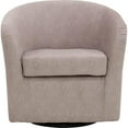 thumbnail image 2 of Fox Hill Trading Traditional Fabric Curved Arm Swivel Tub Chair in Pink, 2 of 4