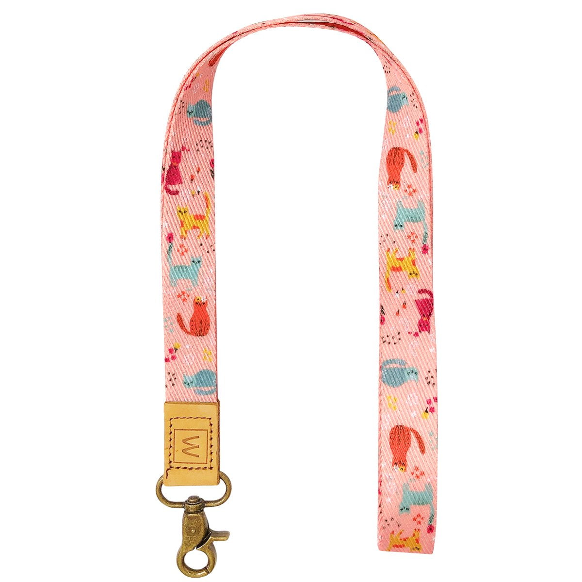 Wrapables Lanyard Keychain and ID Badge Holder, Pink Kitty