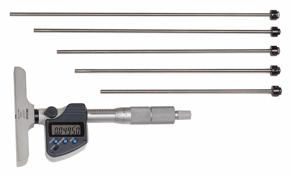 Mitutoyo Electronic Depth Micrometer,0 to 6 In 32935030