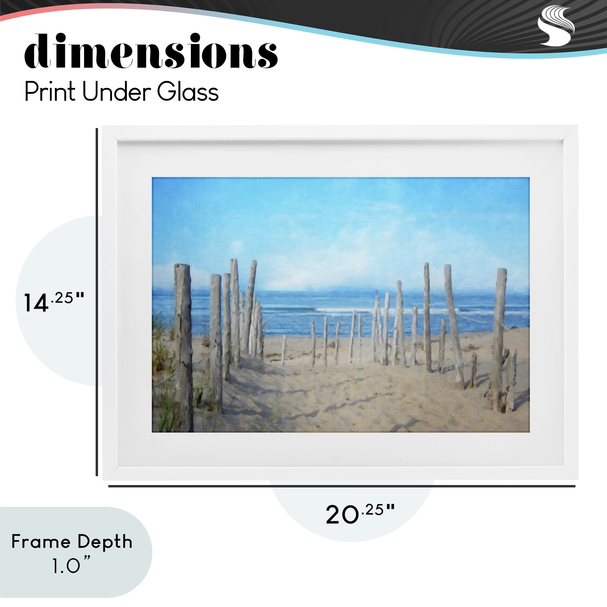 Stupell Industries National Seashore Vista White Framed Print Under Glass, design by Grotto Studios