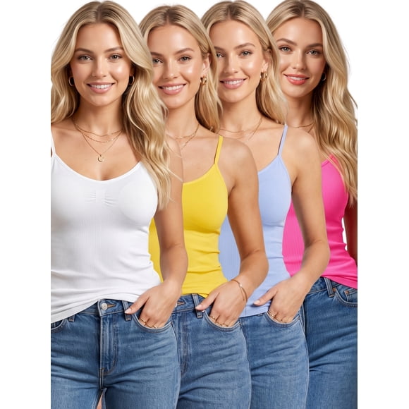 Set 4 Blusas Mujer Tirantes Unitalla Casual Blusa Crop Top Dama
