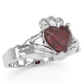 thumbnail image 2 of Claddagh Lab-Created Ruby Ring In Solid 14k White Gold, 2 of 6