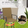 thumbnail image 3 of Gold 2-pcs outdoor swivel bar stools set: all-weather, high back y armrest, perfect para deck patio, 3 of 7