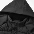 thumbnail image 5 of Wrtxtat Men's Long Puffer Jacket Winter Heavyweight Warm Full Zip Outerwear with Detachable Hood Fashion Outdoor Snow Skiing Jacket Black XXXL, 5 of 9
