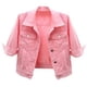 thumbnail image 3 of Chaqueta vaquera para mujer, abrigo corto para primavera y otoño, chaquetas vaqueras rosas, Tops informales, prendas de vestir exteriores para mujer, 3 of 5