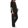 thumbnail image 3 of Sundazz Two Piece Sets for Women Summer Matching Lounge Sets Short Sleeve Tops and Wide Leg Pants Travel Vacation Outfits, 3 of 8