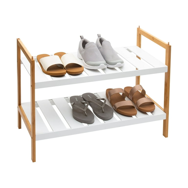 Organize It All Pack Sonora Bamboo Tier Stackable 12 Pair Shoe