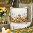thumbnail image 3 of Outdoor Waterproof Pillow Covers Watercolor Autumn Sunflower Throw Cushion Case，Orange White Check Pillowcase for Bed,Sofa,Couch, Patio Furniture, 16x16 in, 2Pack Decorative Pillows, 3 of 9
