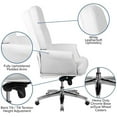 thumbnail image 6 of Pemberly Row Traditional Faux Leather High Back Swivel Office Chair in White, 6 of 6