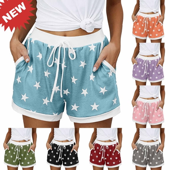 Taqqpue Shorts for Women Drawstring Running Workout Quick Dry Athletic Shorts Pocket Home Sleeper Elastic High Waist Shorts