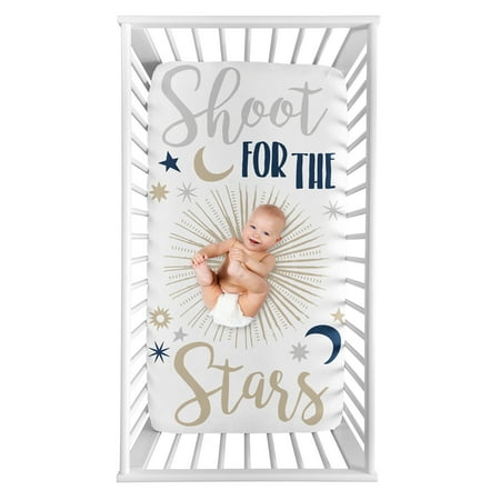UPC: 0846480092759 | Celestial Navy Blue and Gold Photo Op Fitted Crib Sheet by Sweet Jojo Designs
