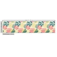 thumbnail image 2 of Ambesonne Palm Tree Fabric by the Yard Upholstery, Grunge Brazil Leaves, 10 Yards, Blue Coral Pale Yellow, 2 of 4