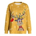thumbnail image 5 of larppty Womens Long Sleeve Christmas Sweatshirt Casual Crew Neck Cute Xmas Graphic Pullover Tops Lightweight Loose Fit Sweater 2025 Fall Outfit (Yellow, XXL), 5 of 6