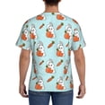 thumbnail image 3 of Vsdgher Rabbit Is Eating Carrots Print Men's Dry Fit Mesh Athletic Shirts Moisture Wicking Tennis T-Shirt Tops, 3 of 9