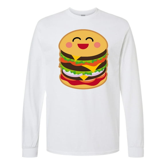 Inktastic Hamburger Kawaii Long Sleeve T-Shirt
