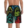 thumbnail image 3 of Bixox Men's Play Game Start printing Casual Classic Fit Short Summer Beach Shorts, 3 of 6