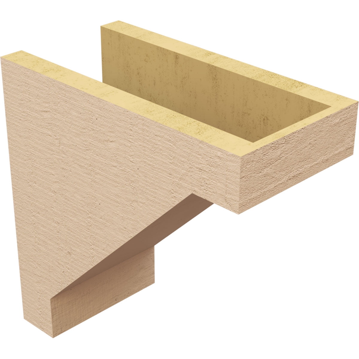 6"W x 12"D x 12"H Classic Burlington Rough Cedar Woodgrain TimberThane Corbel, Primed Tan