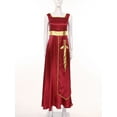 thumbnail image 3 of TSSOE Women Metallic Cross Praise Dance Dress Worship Dancewear Ruffle Overlay Maxi Dress Burgundy M, 3 of 7